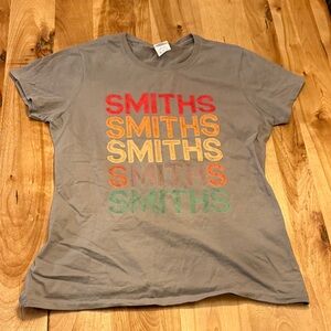Gray T-Shirt with Colorful 'SMITHS' Print